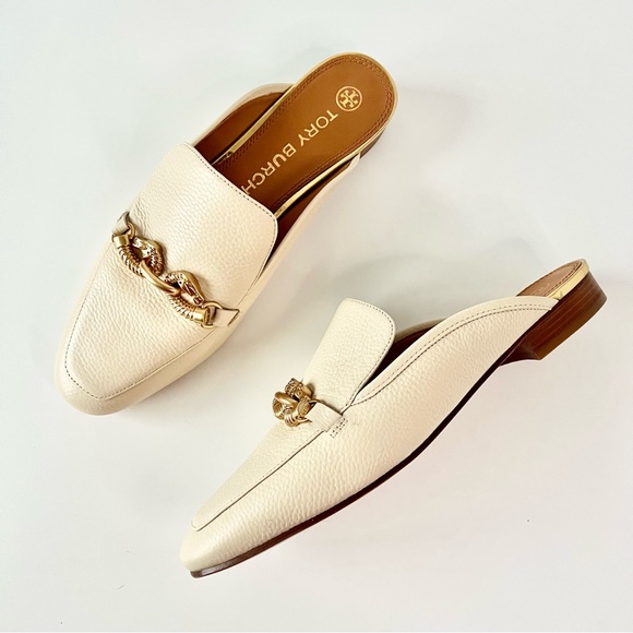 Tory Burch Shoes - TORY BURCH | Jessa Mule Loafer Cream Leather Size 10